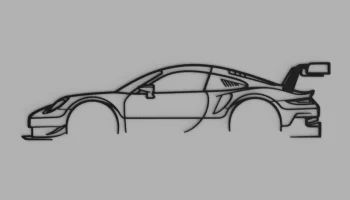 Настенное искусство силуэта Porsche 911 RSR...... Настенное искусство силуэта Porsche 911 RSR......