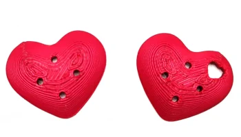 3D сердце-кнопка ко Дню святого Валентина........