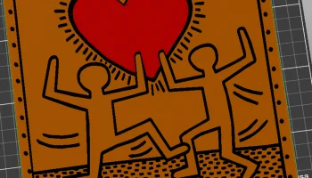 "Без названия" (1982), Кит Харинг (валентинка или в рамке.. 1