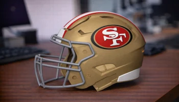 Футбольный шлем San Francisco 49ers - с полосками......
