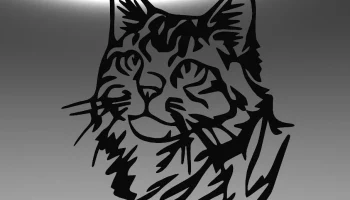 LINE ART CAT, WALL ART CAT, 2D ART CAT, CAT, КОТЕН, LE CH... 1