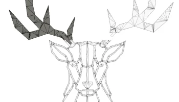 Большое настенное искусство DEER - разделенный дизайн...... 1