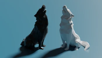 Низкополигональная Howling Wolf 2.0 (Украшение) (без подд... 8