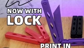 Нож-бабочка с фиксатором - печать на месте - Balisong......