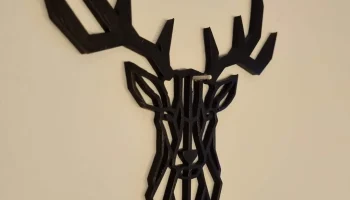 Большое настенное искусство DEER - разделенный дизайн......
