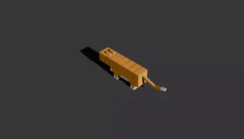 3D модель стилизованного оранжевого полосатого кота - в с... 1