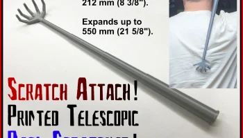 Scratch Attach - Телескопический скребок для спины с печа... Scratch Attach - Телескопический скребок для спины с печа...