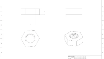Винт и гайка M8 &times; 1,25 мм (3D-печать, метрическая резьба ... 1