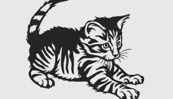 милый котик (котёнок) - настенное искусство...
