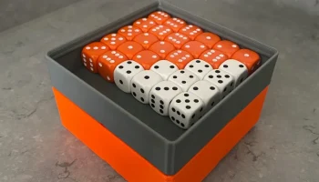 Лоток для кубиков Gridfinity 2x2 - 12 мм и кубики D20...... 1