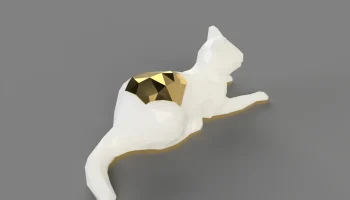 Низкополигональная шестиугольная кошка... 1