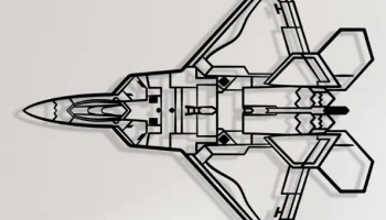 Настенное искусство верхней части F-22 Raptor Настенное искусство верхней части F-22 Raptor