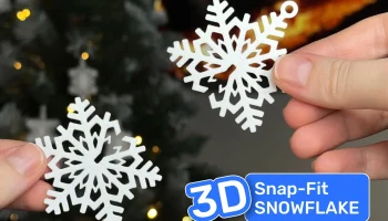 3D Пазл Снежинка Snap-Fit Новогодний декор prt2 - Снежинк.. 1