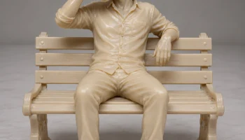 M&auml;nnliche Figur auf einer Bank - Мужская фигура на скамей...