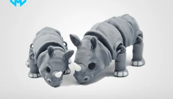 Articulated Flexi Rhino - милая игрушка, напечатанная на ... 7