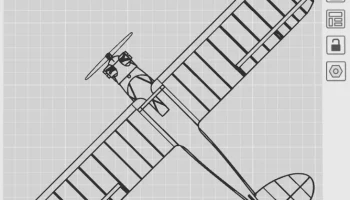 Piper J-3 Cub - 2D настенная живопись 3
