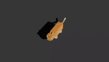 3D модель стилизованного оранжевого полосатого кота - в с... 3D модель стилизованного оранжевого полосатого кота - в с...