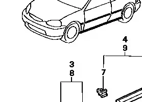клипсы на переднее крыло honda civic 6 gen (ek2, ek3, ek9... 1
