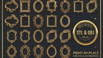 Овальная рамка в стиле барокко - 3D STL-модель для ЧПУ и ... 3