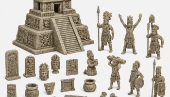 Maya mit Geb&auml;ude/Майя со зданием