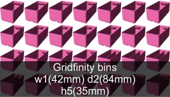 Коллекция чашек Gridfinity высотой 5 (39 мм) Коллекция чашек Gridfinity высотой 5 (39 мм)