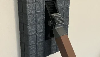 Рычажный переключатель Minecraft с шестерней (плоский пер...