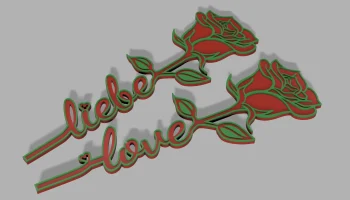 Двухцветная роза с текстом Love/Liebe v1.4 - без MMU....... 2