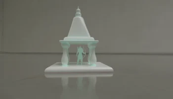 3D-печатный Рам Мандир с силуэтом Лорда Рама...