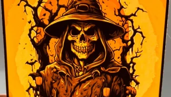 Хеллоуинская ведьма-скелет - принт Hueforge... Хеллоуинская ведьма-скелет - принт Hueforge...