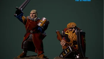 Dwarf Paladin 28 мм (без поддержки, подходит для FDM)...... 2