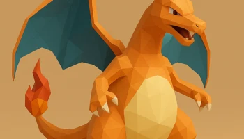 Чаризард - низкополигональная 3D модель...... 1