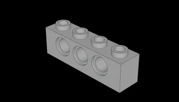 Совместимый с Lego (3701.dat) Технический кубик 1 x 4 с о... Совместимый с Lego (3701.dat) Технический кубик 1 x 4 с о...