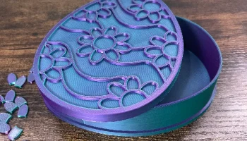 Коробка для пасхальных яиц с цветочным вырезом - поделка-..