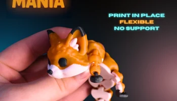 Полностью шарнирная игрушка-животное Flexi Fox для печати...