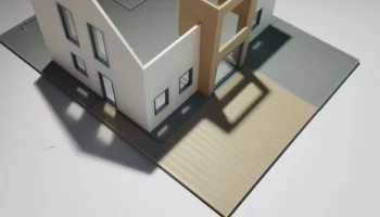 Modernes Einfamilienhaus im Ma&szlig;stab H0/1:87 2
