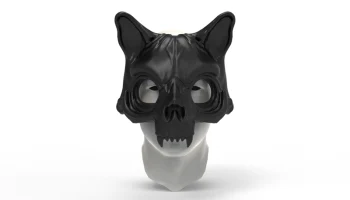 Маска черепа кошки для 3D-печати для косплея и Хэллоуина...
