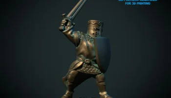 Crusader Knight 28 мм (без опоры, подходит для FDM)...