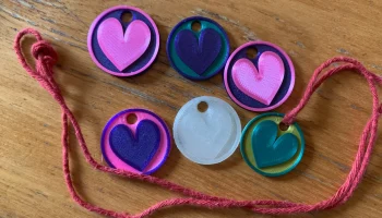 Жетон корзины для покупок - Heart Design...