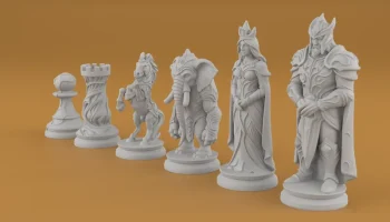 Органические шахматы STL Художественный дизайн для 3D-печ... 5