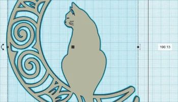 Картина "Кошка и Луна", одна часть Картина "Кошка и Луна", одна часть