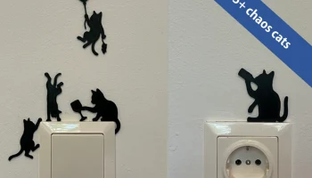 настенный художественный переключатель - кошачья вечеринк...