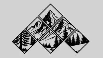 Настенное искусство Diamond Mountain - минималистский при... 2
