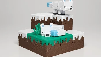 Мини-фигурка лисы в стиле Minecraft, карточка/брелок...... Мини-фигурка лисы в стиле Minecraft, карточка/брелок......