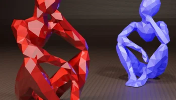 Низкополигональная вне поля зрения - Скульптура......