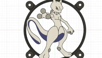 Крышка вентилятора Mewtwo для ПК 120 мм - игривый декорат...