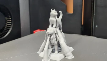 Кот, стоящий на фигурке собаки 6