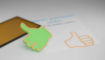 Штамп Emoji "Палец вверх" (с дополнительной ручкой/ручкой.. 1