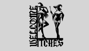 Приветственный знак (W)itches (Забавный знак Хэллоуина).... 1