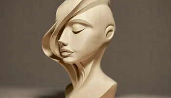Абстрактная скульптура лица женщины...... 1