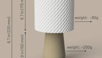 Настольная лампа Mid Century Bubble Shade с ребристым осн... 5